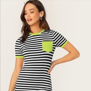 Neon pocket patch TShirt dress